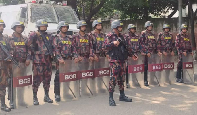 রাজধানীর বিভিন্ন গুরুত্বপূর্ণ স্থানে বিজিবি মোতায়েন